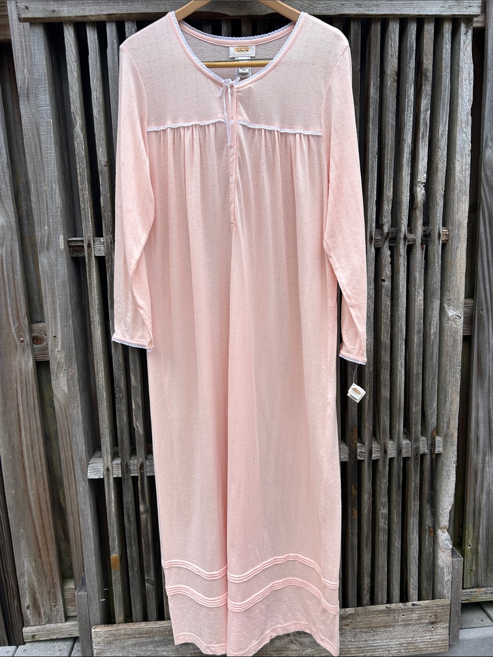 Talbots Intimates NWT Pink Pointelle Lace Maxi Nightgown Dress Small S